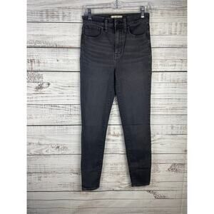 Madewell 11” Roadtripper Faded Black Jeans High Rise size 25 Stretch Ankle